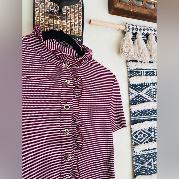 Tory Burch ruffle lidia polo top - Picture 3 of 7